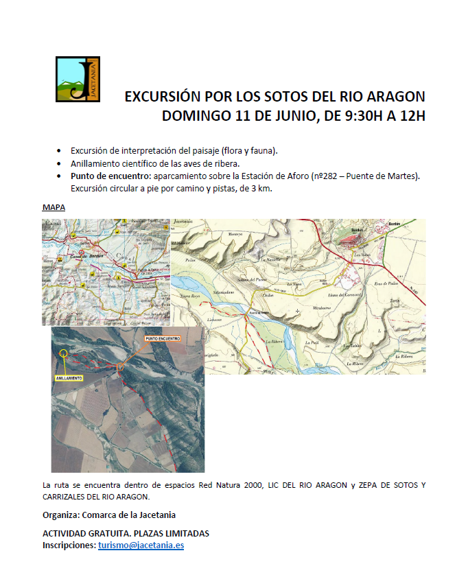 Excursión medioambiental por los Sotos del Río Aragón